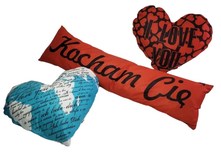 Personalizowana PODUSZKA SERCE ze zdjęciem dedykacją SERCE XXL