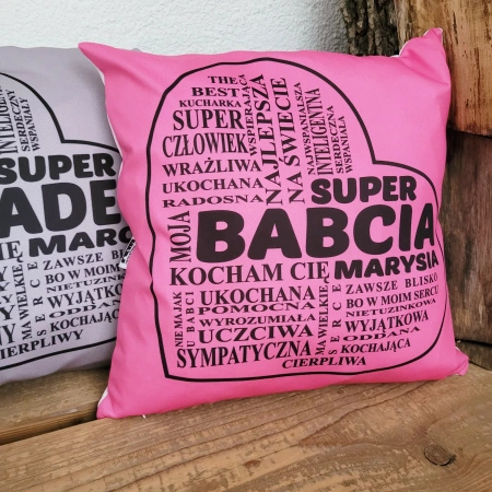 Super prezent dla Babci Spersonalizowana poduszka z imieniem Przytulanka na Dzień  Babci