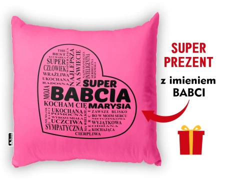 Poduszka dla Babci Spersonalizowany prezent z imieniem Przytulanka na Dzień Babci