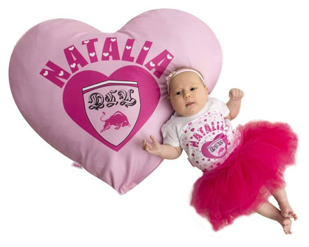Personalizowana PODUSZKA SERCE ze zdjęciem dedykacją SERCE XXL